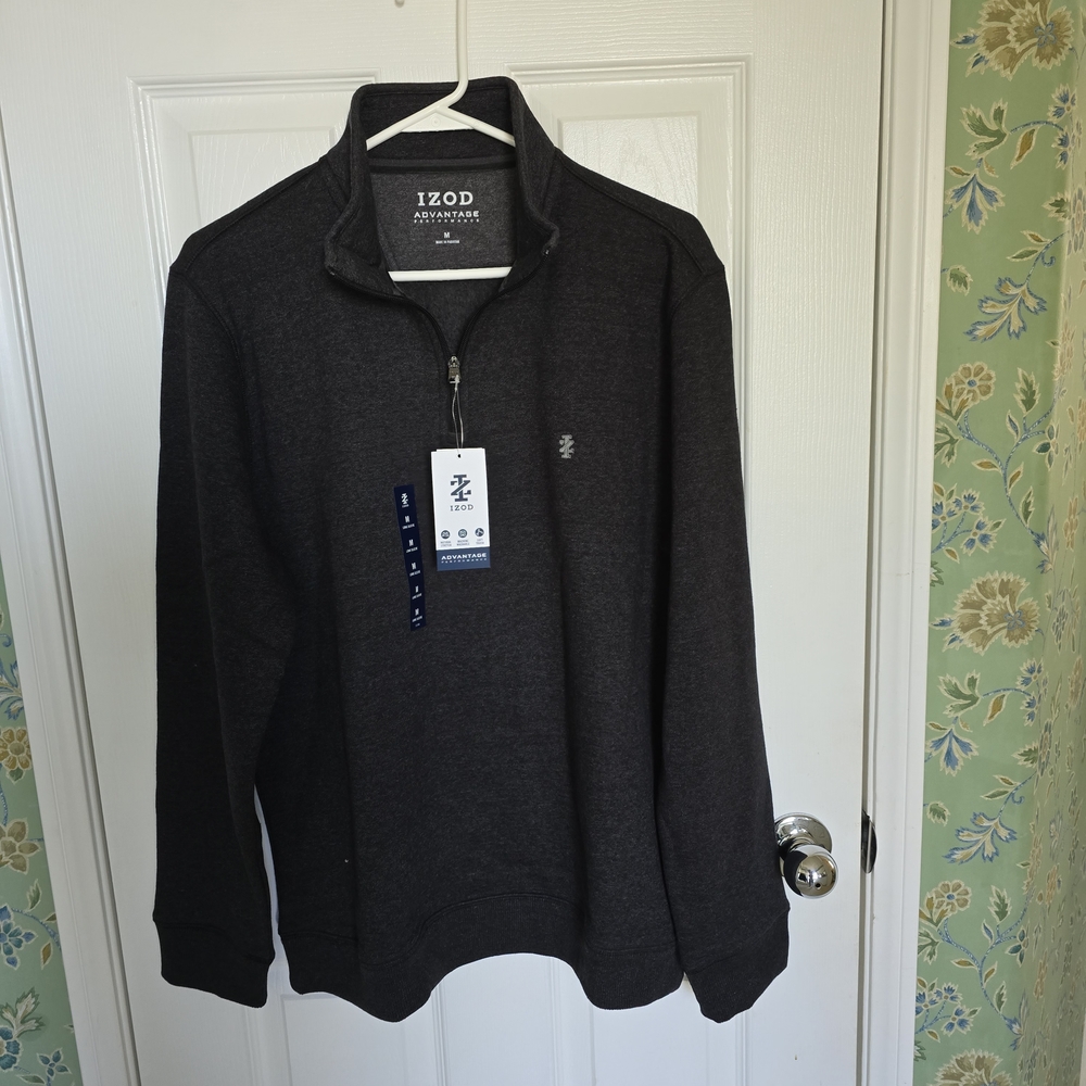 Izod Men's Dark Gray Zip-Up Sweater